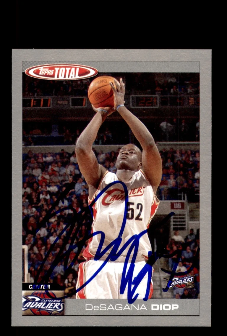 Signed Basketball Card Auto Desagana Diop 2004-05 Topps Total #265 Silver