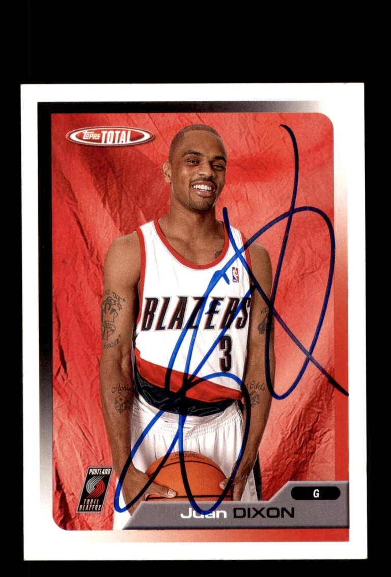 Signed Basketball Card Auto Juan Dixon 2005-06 Topps Total #231 Trail Blazers
