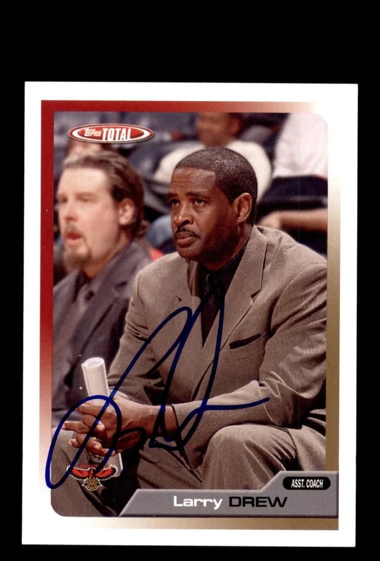 Signed Basketball Card Auto Larry Drew 2005-06 Topps Total #362 Atlanta Hawks