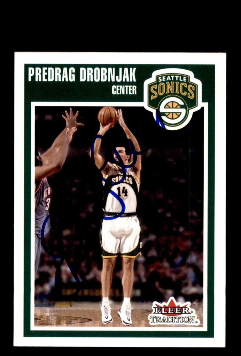 Signed Basketball Card Auto Predrag Drobnjak 2002-03 Fleer Tradition #148