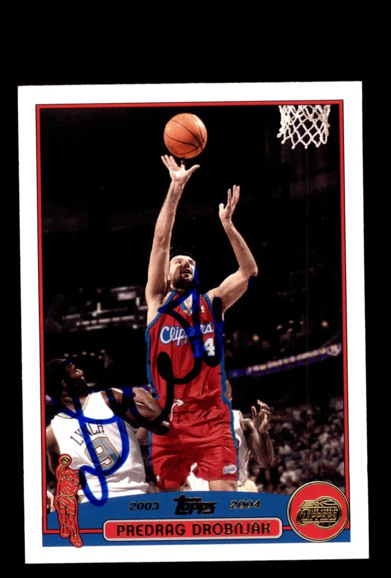 Signed Basketball Card Auto Predrag Drobnjak 2003-04 Topps #170 Clippers