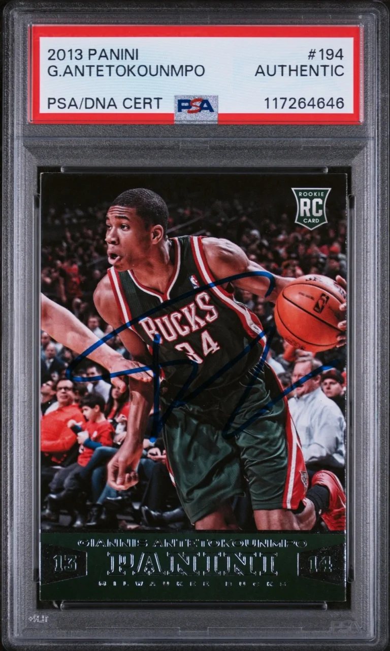 Signed Basketball Card Auto Giannis Antetokounmpo 2013 Panini #194 PSA/DNA