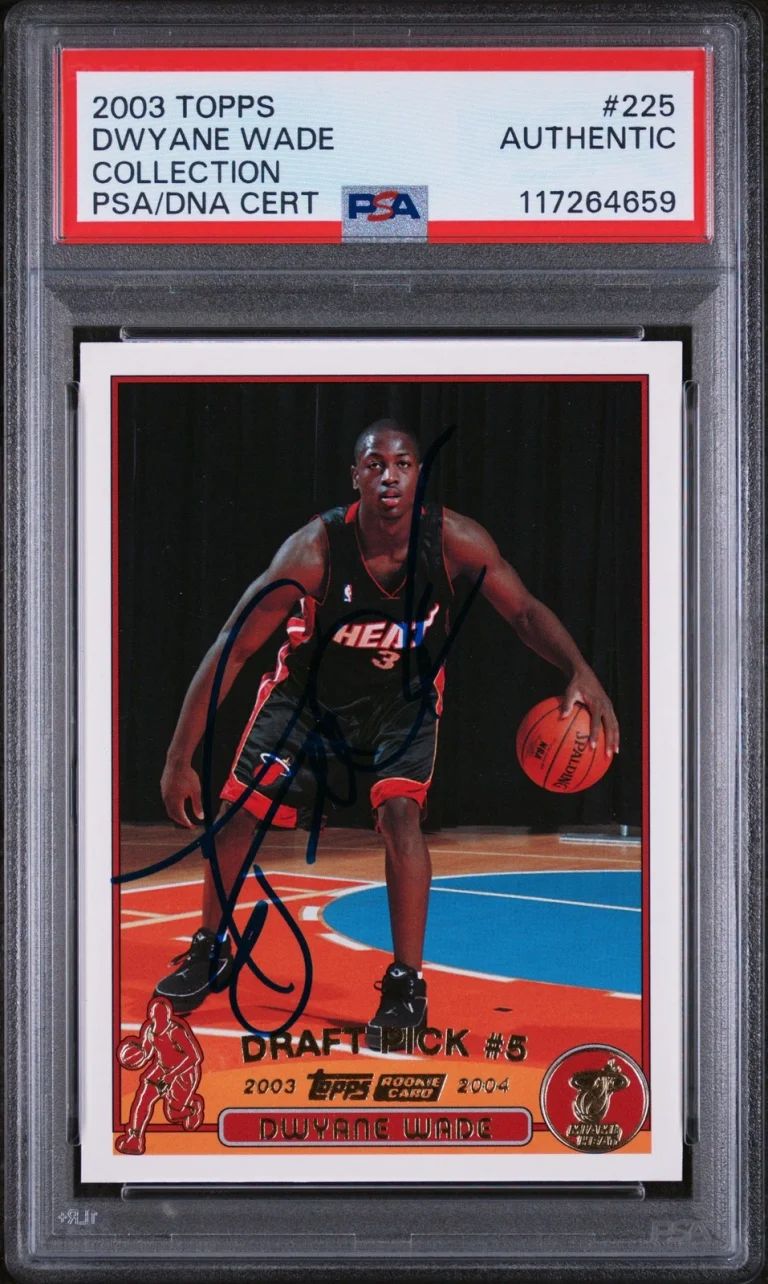 Signed Basketball Card Auto Dwyane Wade 2003-04 Topps #225 RC Heat PSA/DNA