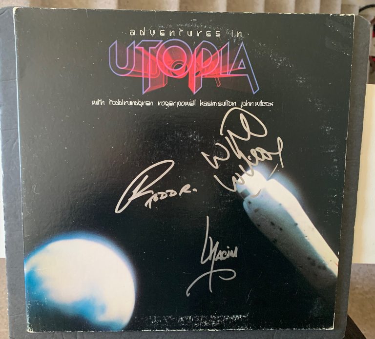 TODD RUNDGREN & UTOPIA Signed adventures in utopia JSA COA by 3 KASIM Wilcox