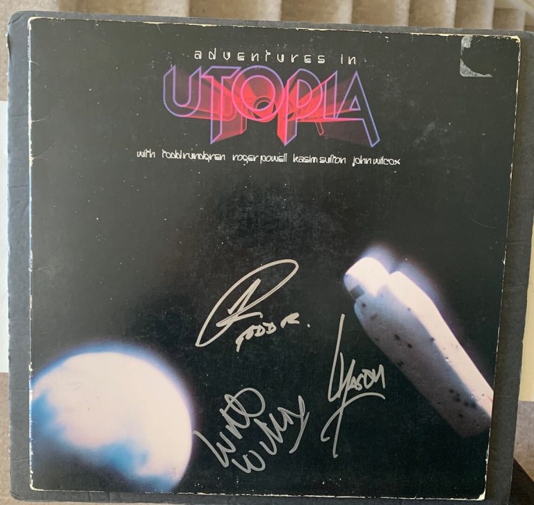TODD RUNDGREN & UTOPIA Signed adventures in utopia JSA COA by 3 KASIM Wilcox