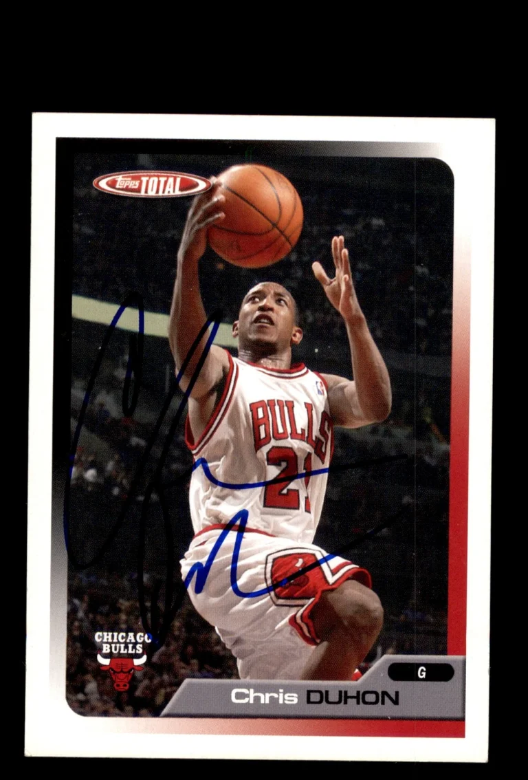 Signed Basketball Card Auto Chris Duhon 2005-06 Topps Total #190 Chicago Bulls