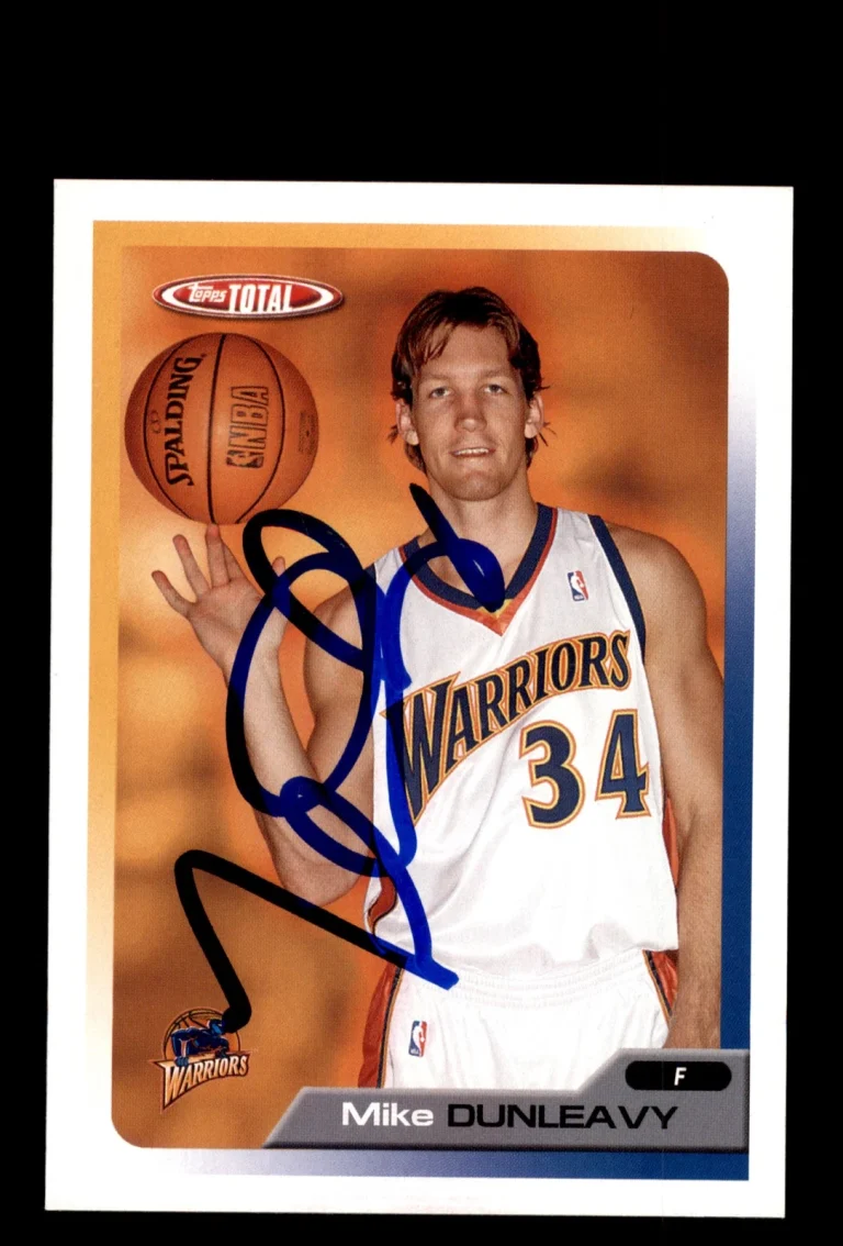 Signed Basketball Card Auto Mike Dunleavy 2005-06 Topps Total #215 Warriors