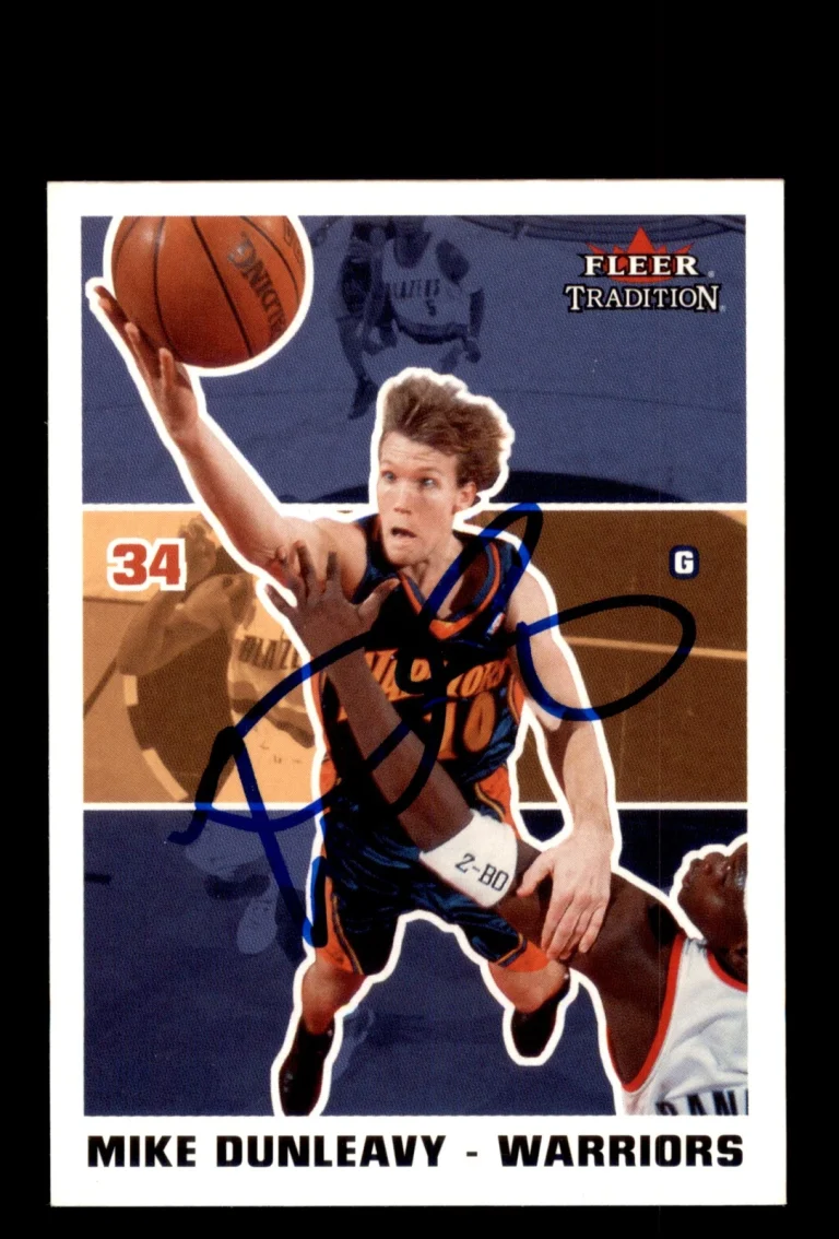 Signed Basketball Card Auto Mike Dunleavy 2003-04 Fleer Tradition #168 Warriors