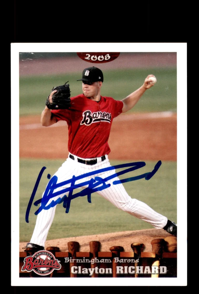 Signed Baseball Card Auto Clayton Richard 2008 Grandstand Birmingham Barons