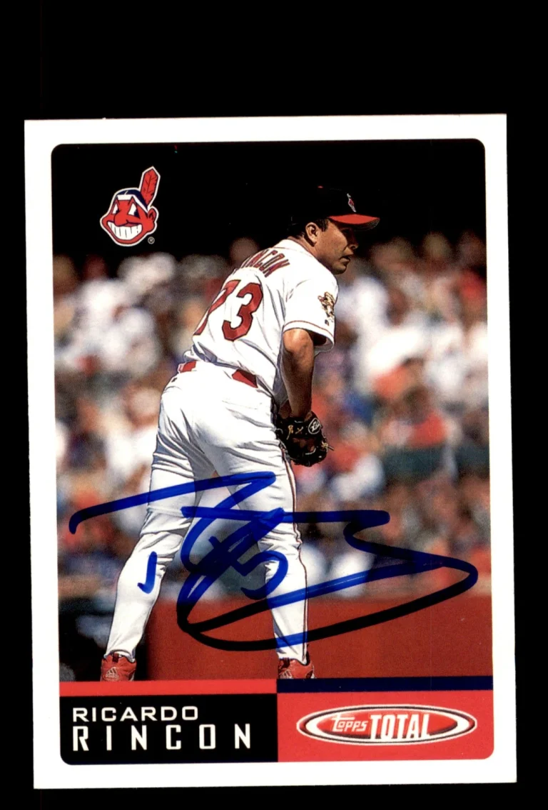 Signed Baseball Card Auto Ricardo Rincon 2002 Topps Total #199 Cleveland Indians
