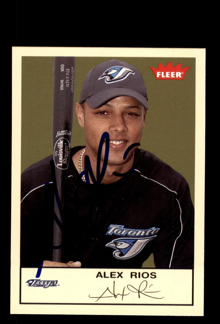 Signed Baseball Card Auto Alex Rios 2005 Fleer Tradition #202 Toronto Blue Jays