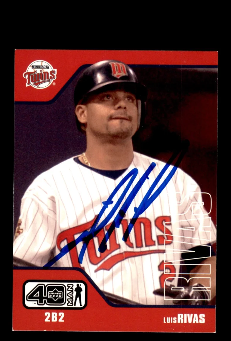 Signed Baseball Card Auto Luis Rivas 2002 Upper Deck 40-Man #374 Minnesota Twins