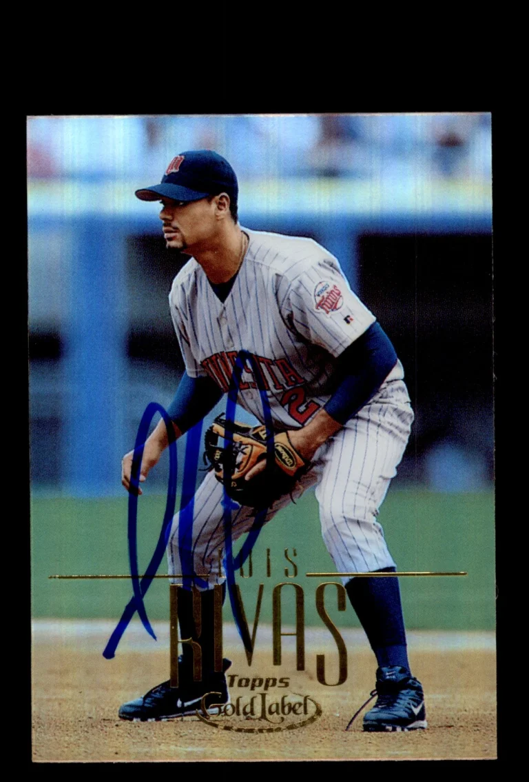 Signed Baseball Card Auto Luis Rivas 2002 Topps Gold Label #39 Minnesota Twins