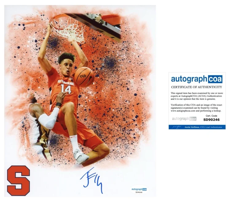 SYRACUSE ORANGE BASKETBALL JESSE EDWARDS SIGNED AUTOGRAPHED PHOTO ACOA CERT
