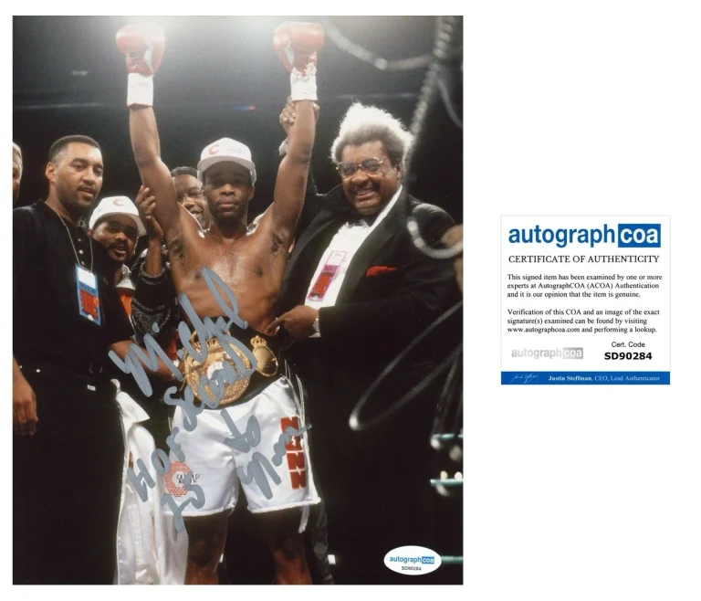 IBHOF 25 Boxer MICHAEL NUNN SIGNED AUTOGRAPHED PHOTO ACOA CERTIFIED CHAMPION