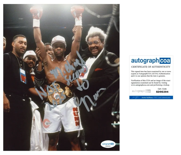 IBHOF 25 Boxer MICHAEL NUNN SIGNED AUTOGRAPHED PHOTO ACOA CERTIFIED CHAMPION