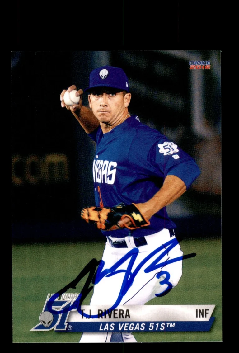 Signed Baseball Card Auto T.J. Rivera 2016 Choice Las Vegas 51s #23