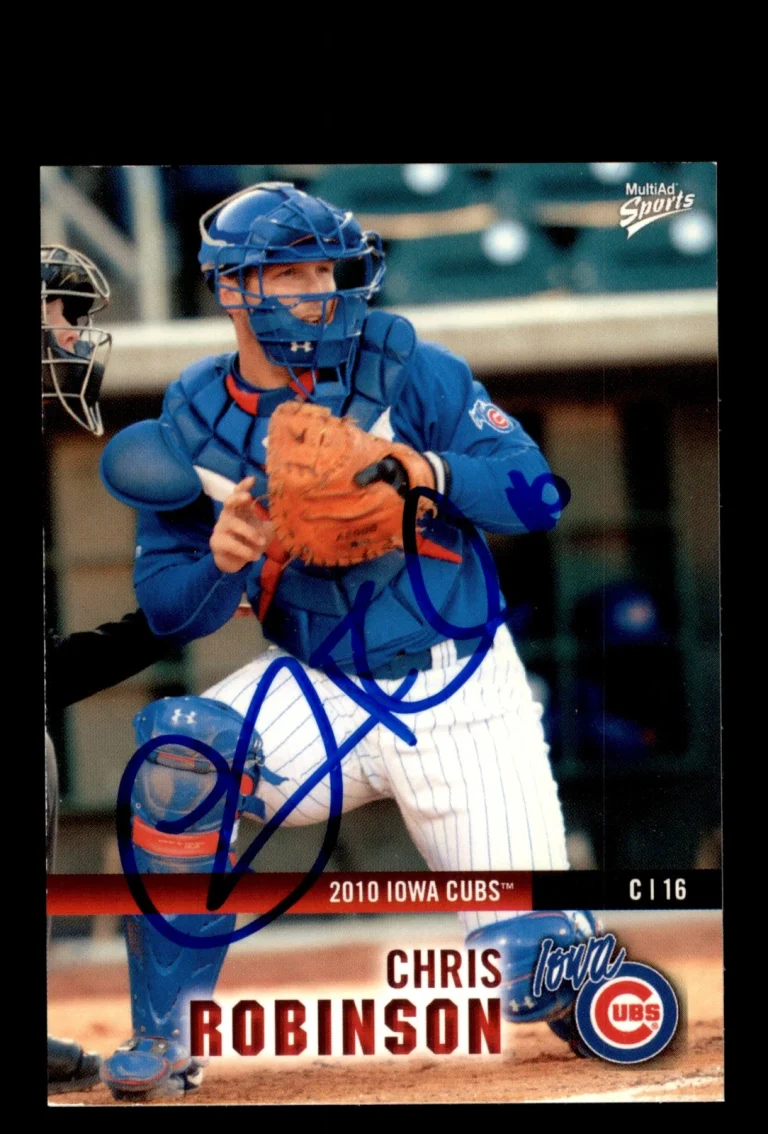 Signed Baseball Card Auto Chris Robinson 2010 MultiAd Iowa Cubs