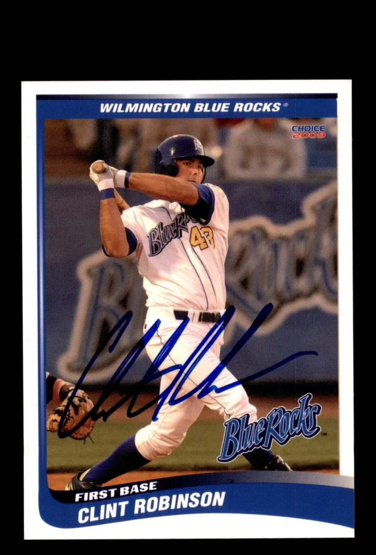 Signed Baseball Card Auto Clint Robinson 2009 Choice Wilmington Blue Rocks