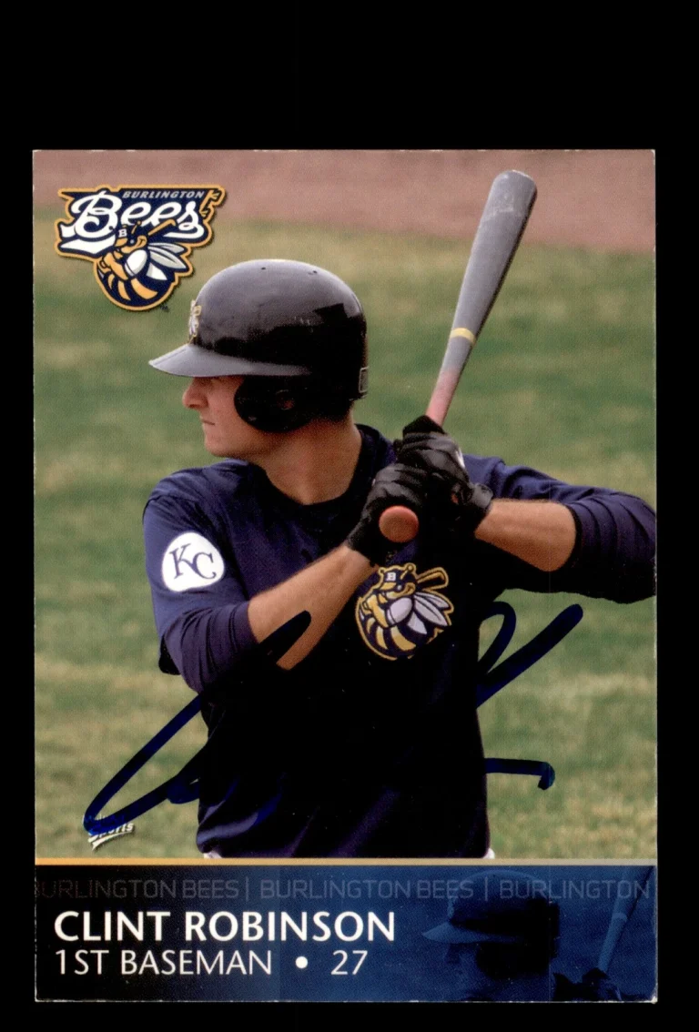 Signed Baseball Card Auto Clint Robinson 2008 MultiAd Burlington Bees