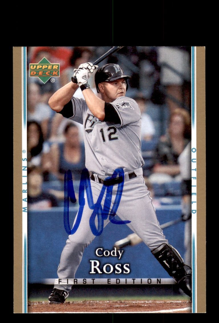 Signed Baseball Card Auto Cody Ross 2007 Upper Deck First Edition #213 Marlins