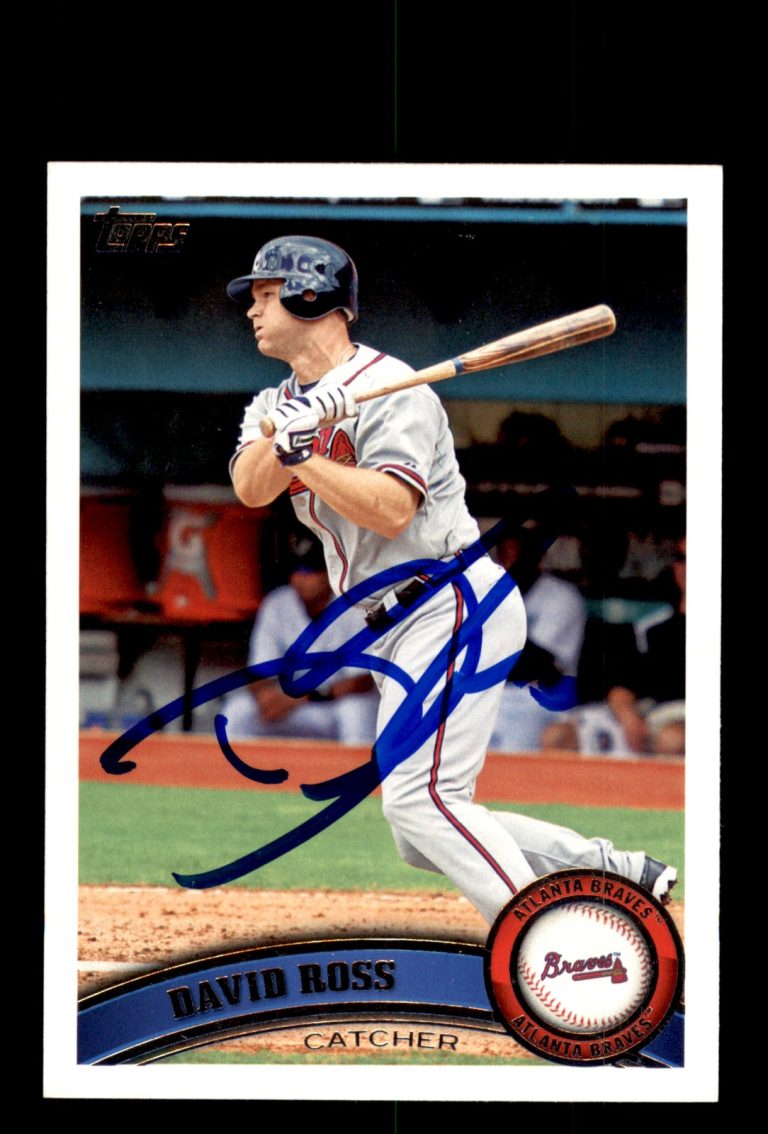 Signed Baseball Card Auto David Ross 2011 Topps Update #US34 Atlanta Braves