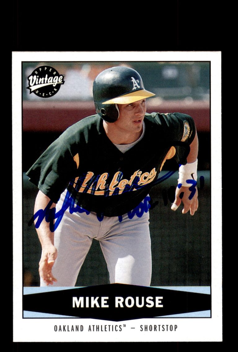 Signed Baseball Card Auto Mike Rouse 2004 Upper Deck Vintage #485 Oakland A's
