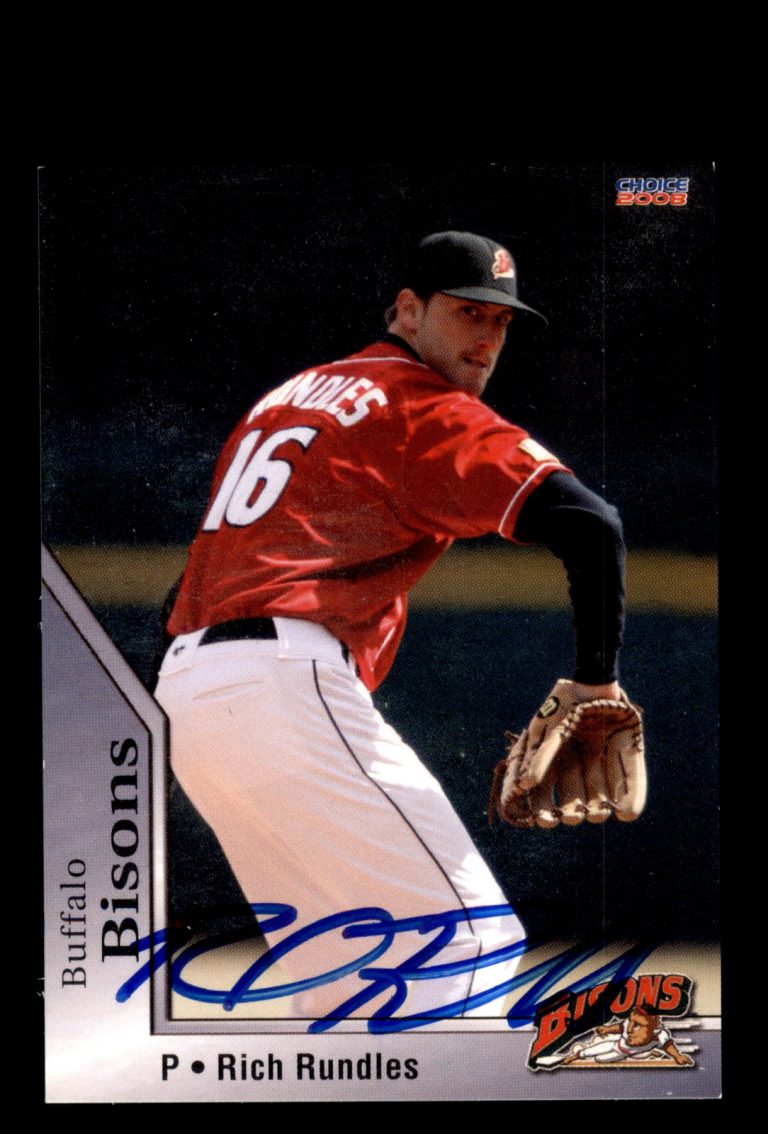 Signed Baseball Card Auto Rich Rundles 2008 Choice Buffalo Bisons