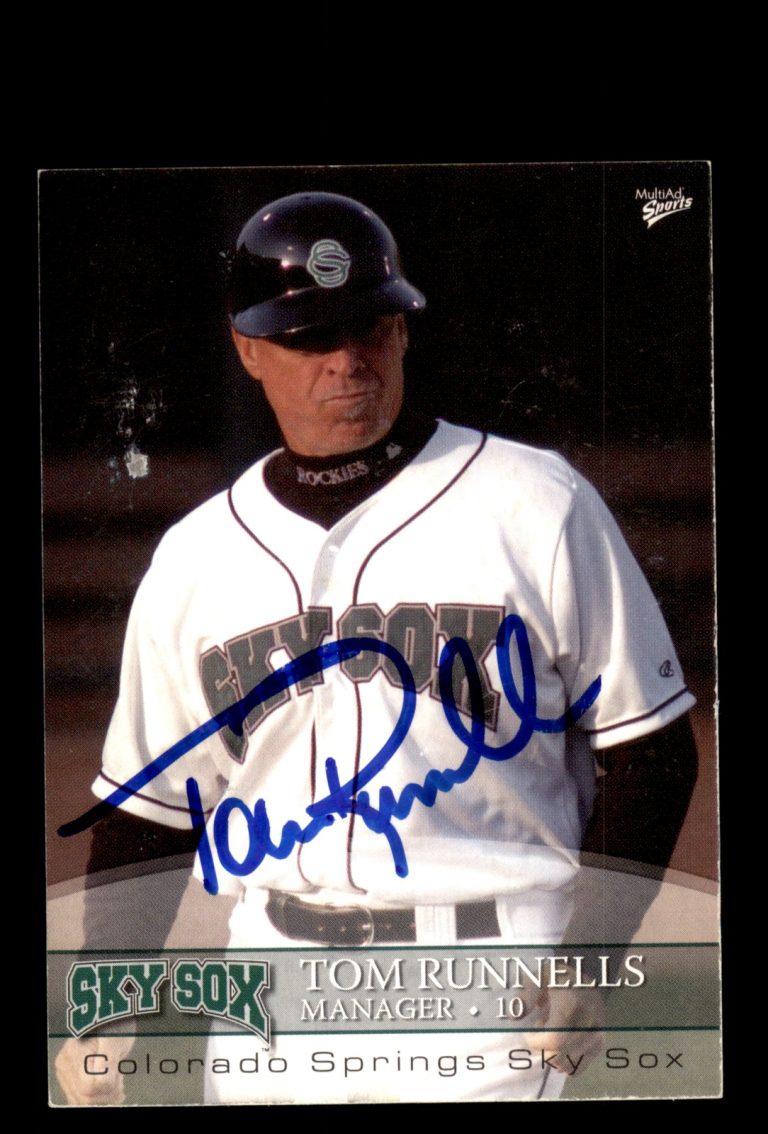 Signed Baseball Card Auto Tom Runnells 2008 MultiAd Colorado Springs Sky Sox