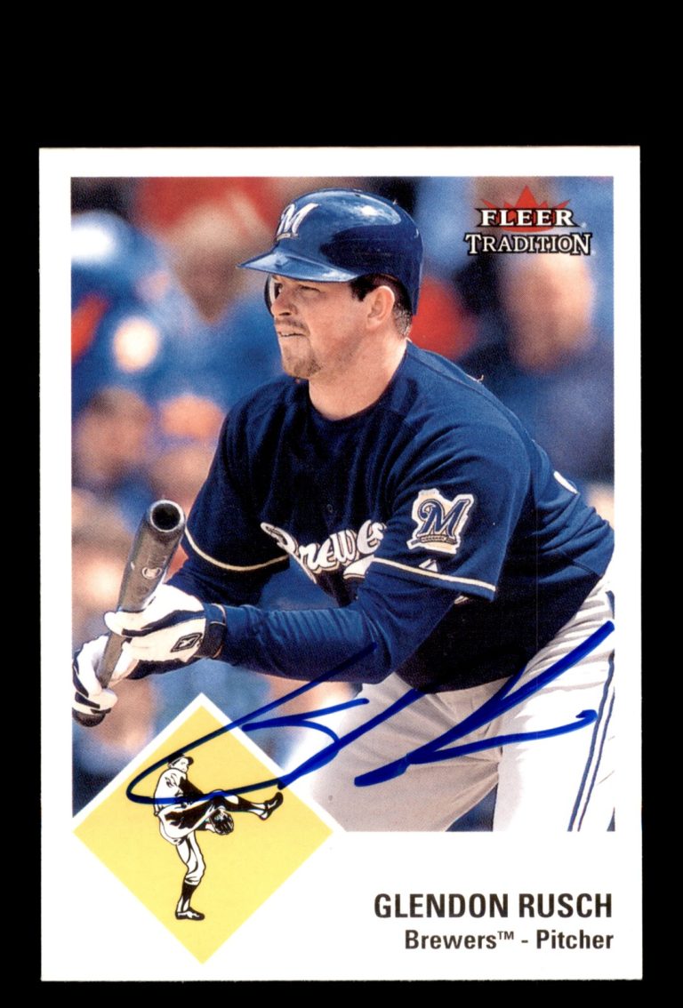 Signed Baseball Card Auto Glendon Rusch 2003 Fleer Tradition #U136 Brewers