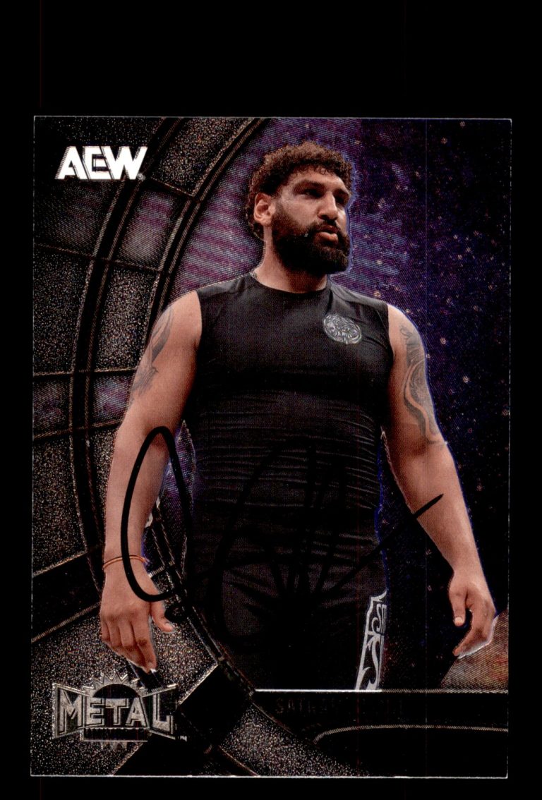 Signed Wrestling Card Auto Satnam Singh 2025 SkyBox Metal Universe AEW #90