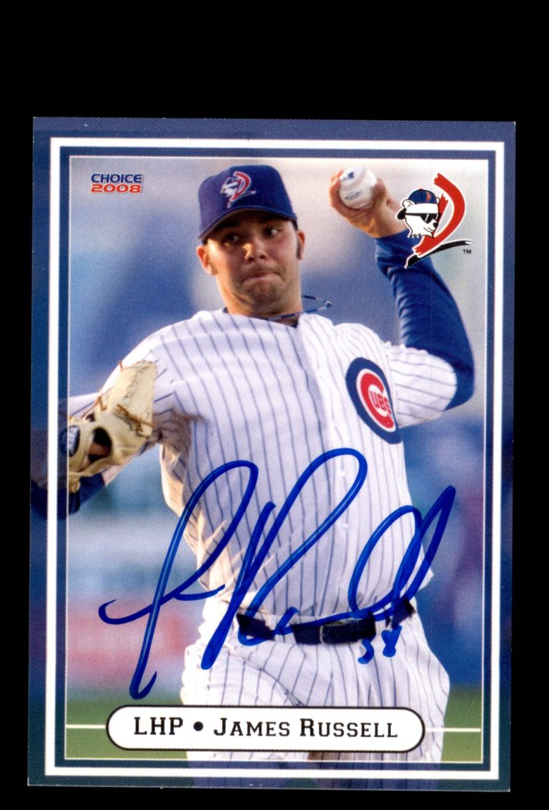 Signed Baseball Card Auto James Russell 2008 Choice Daytona Cubs MILB