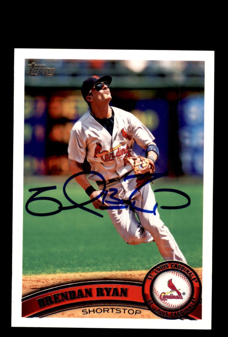 Signed Baseball Card Auto Brendan Ryan 2011 Topps #43 St. Louis Cardinals