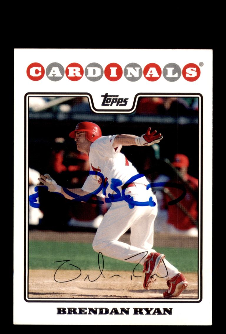 Signed Baseball Card Auto Brendan Ryan 2008 Topps #353 St. Louis Cardinals