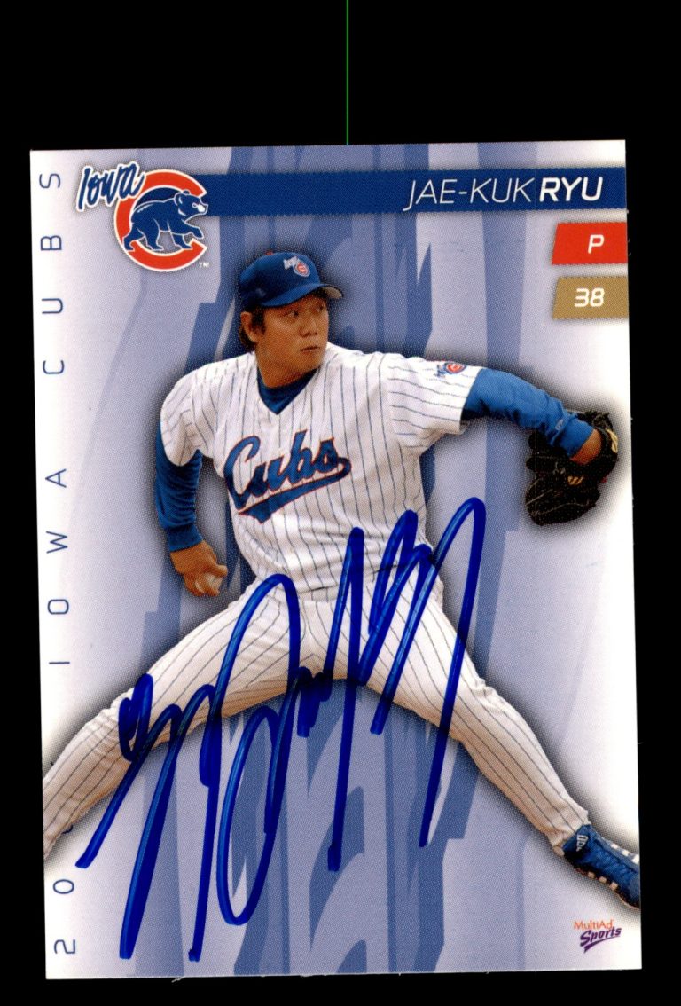 Signed Baseball Card Auto Jae Kuk Ryu 2006 MultiAd Iowa Cubs