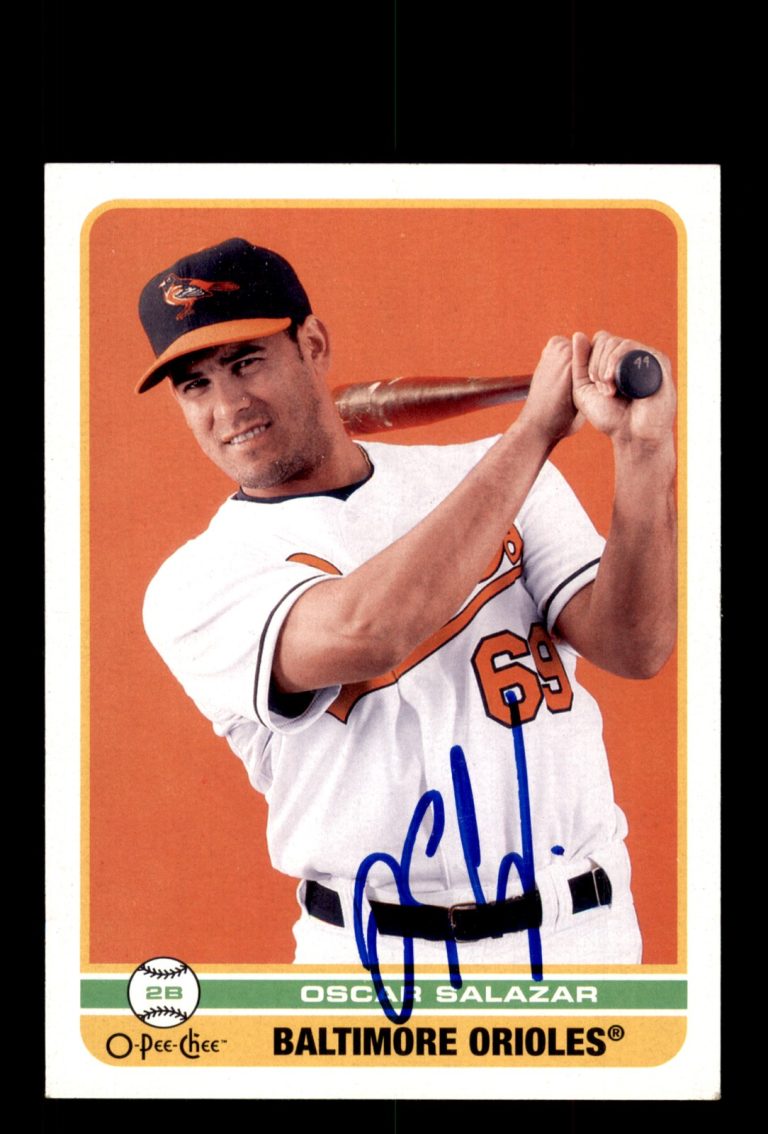 Signed Baseball Card Auto Oscar Salazar 2009 O-Pee-Chee #462 Baltimore Orioles