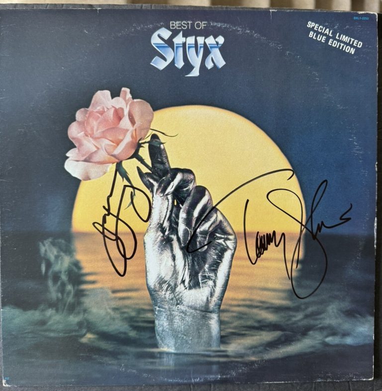 STYX Signed Vinyl TOMMY SHAW Autographed James Young Best Of JSA COA Blue Color