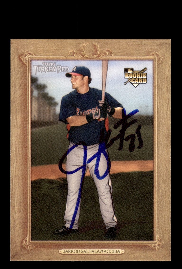 Signed Baseball Card Auto Jarrod Saltalamacchia 2007 Topps Turkey Red #43 Braves