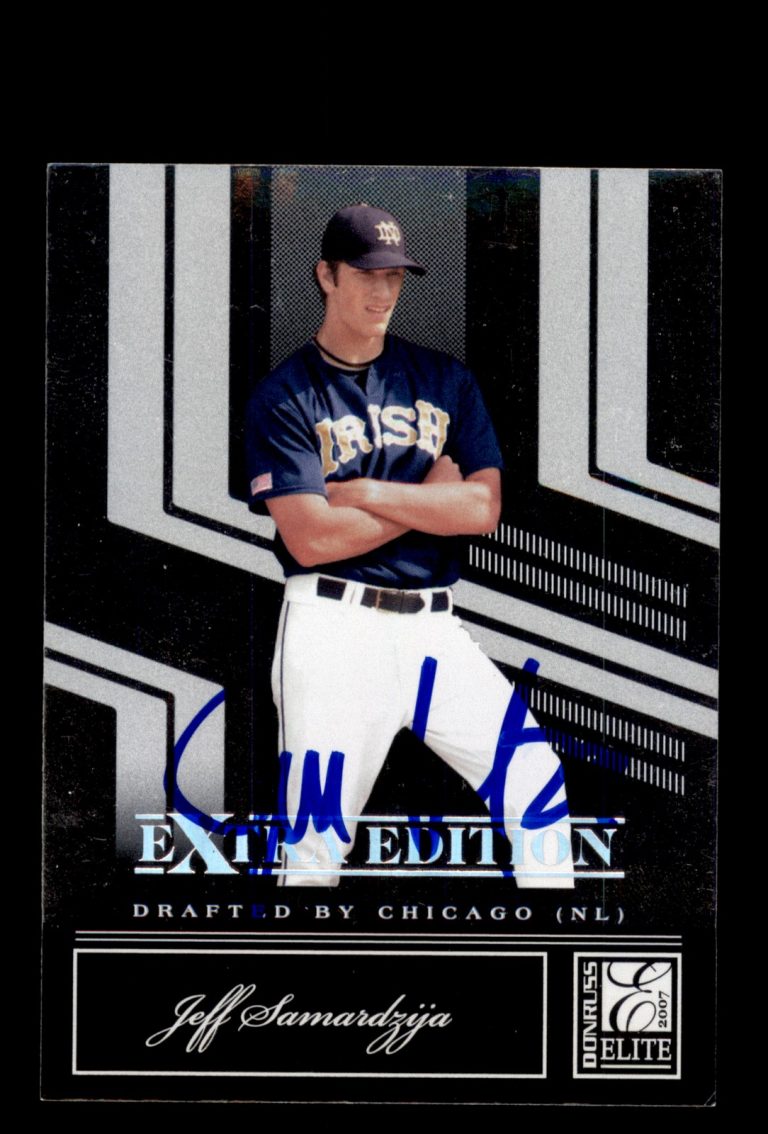Signed Baseball Card Auto Jeff Samardzija 2007 Donruss Elite #23 Cubs Notre Dame