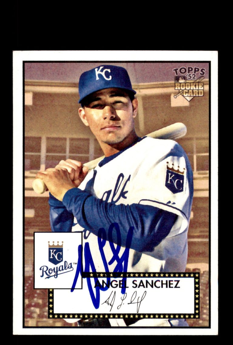 Signed Baseball Card Auto Angel Sanchez 2007 Topps Rookie 52 #2 Royals