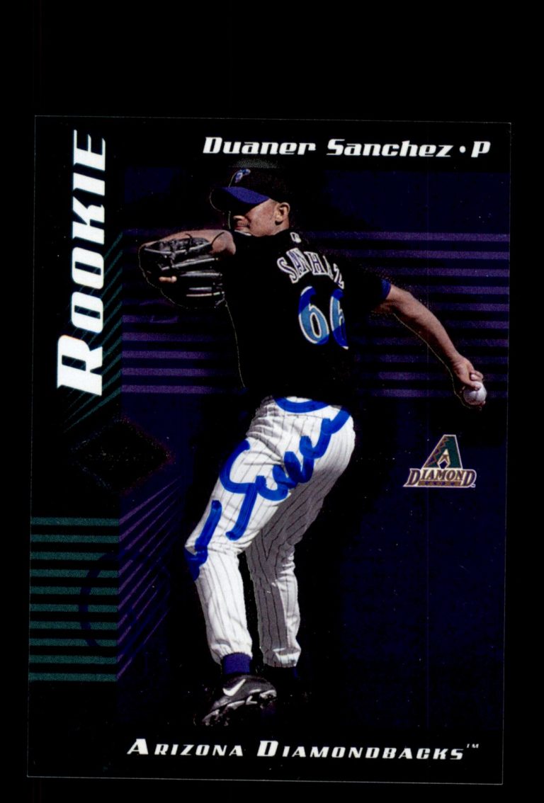 Signed Baseball Card Auto Duaner Sanchez 2001 Leaf Limited #283 Diamondbacks