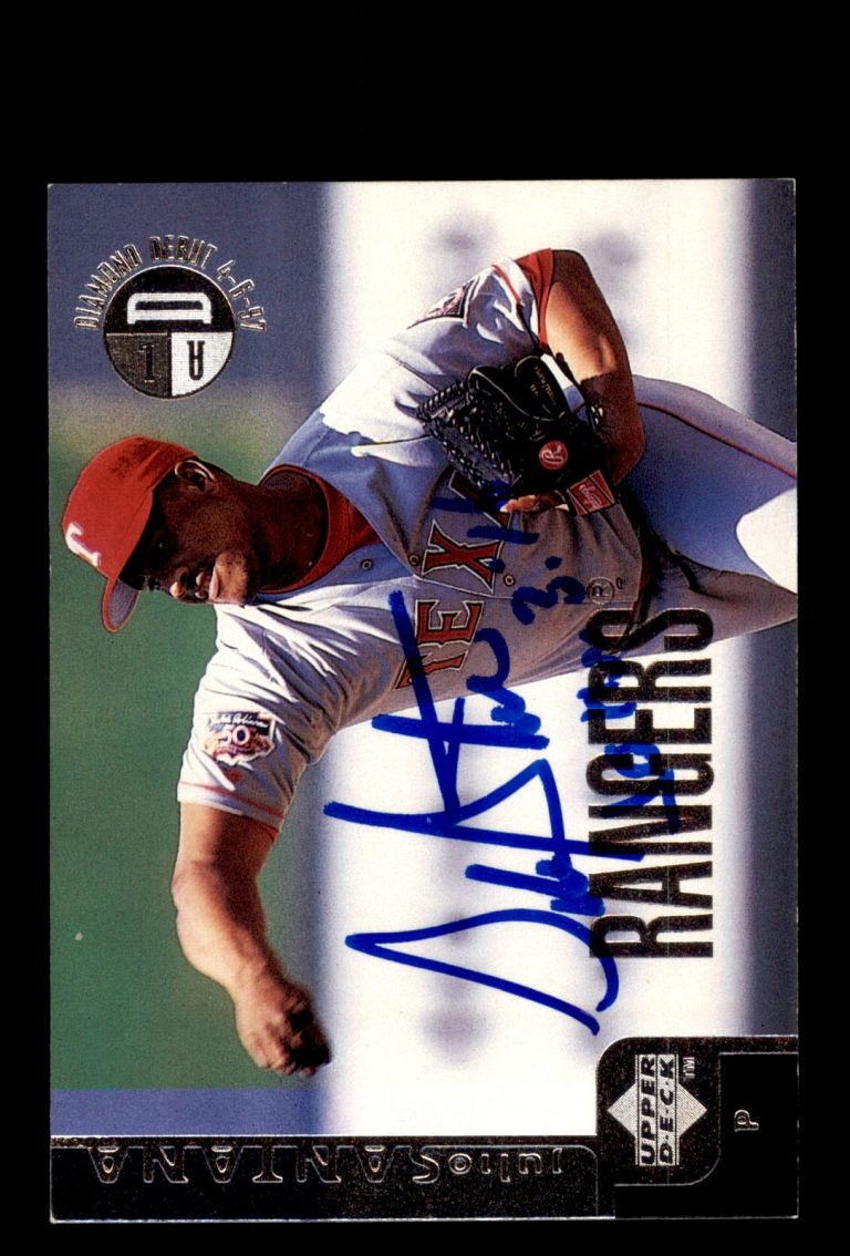 Signed Baseball Card Auto Julio Santana 1998 Upper Deck #234 Texas Rangers