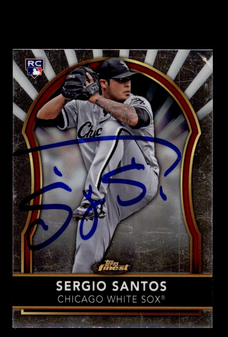 Signed Baseball Card Auto Sergio Santos 2011 Topps Finest #61 White Sox