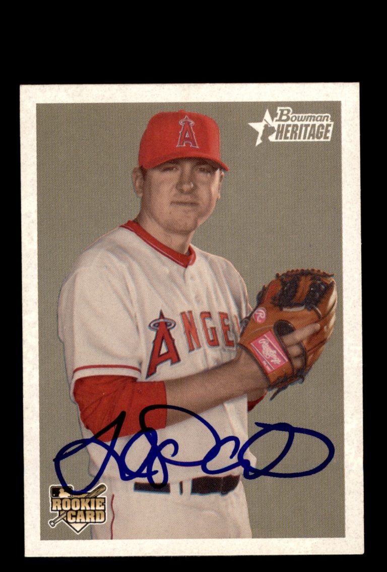 Signed Baseball Card Auto Joe Saunders 2006 Bowman Heritage #245 Angels