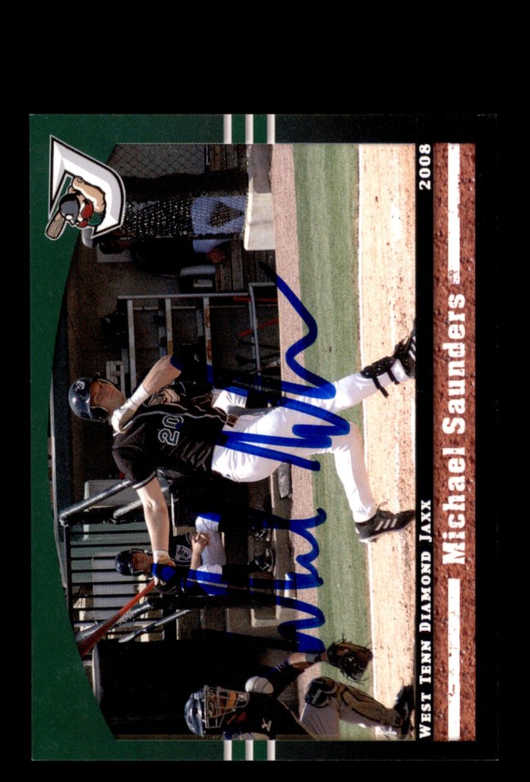 Signed Baseball Card Auto Michael Saunders 2008 West Tenn Diamond Jaxx
