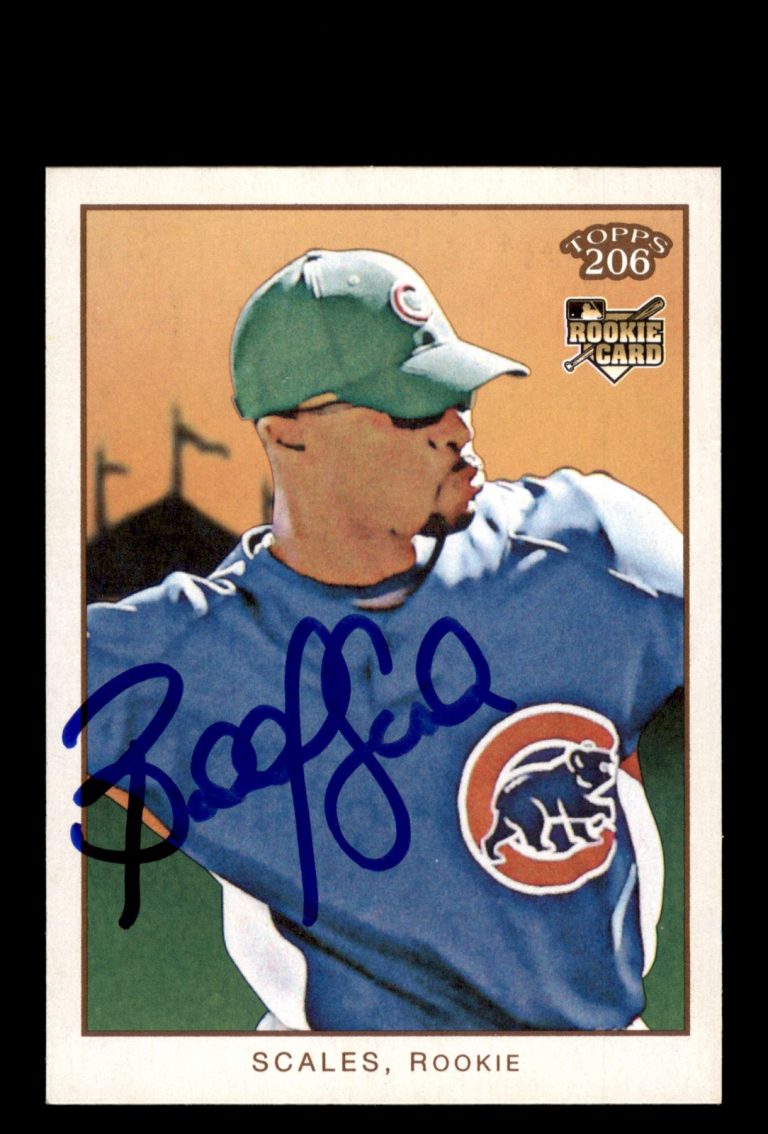 Signed Baseball Card Auto Bobby Scales 2009 Topps 206 #178 Chicago Cubs