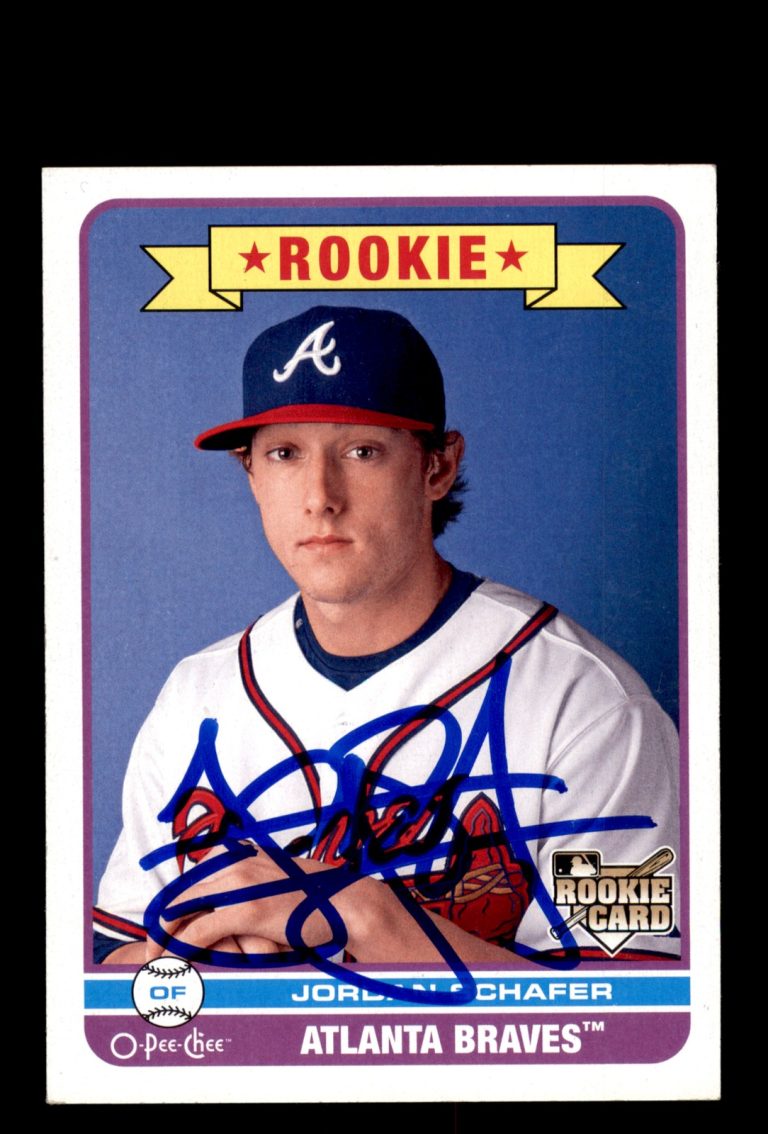 Signed Baseball Card Auto Jordan Schafer 2009 O-Pee-Chee #597 Atlanta Braves