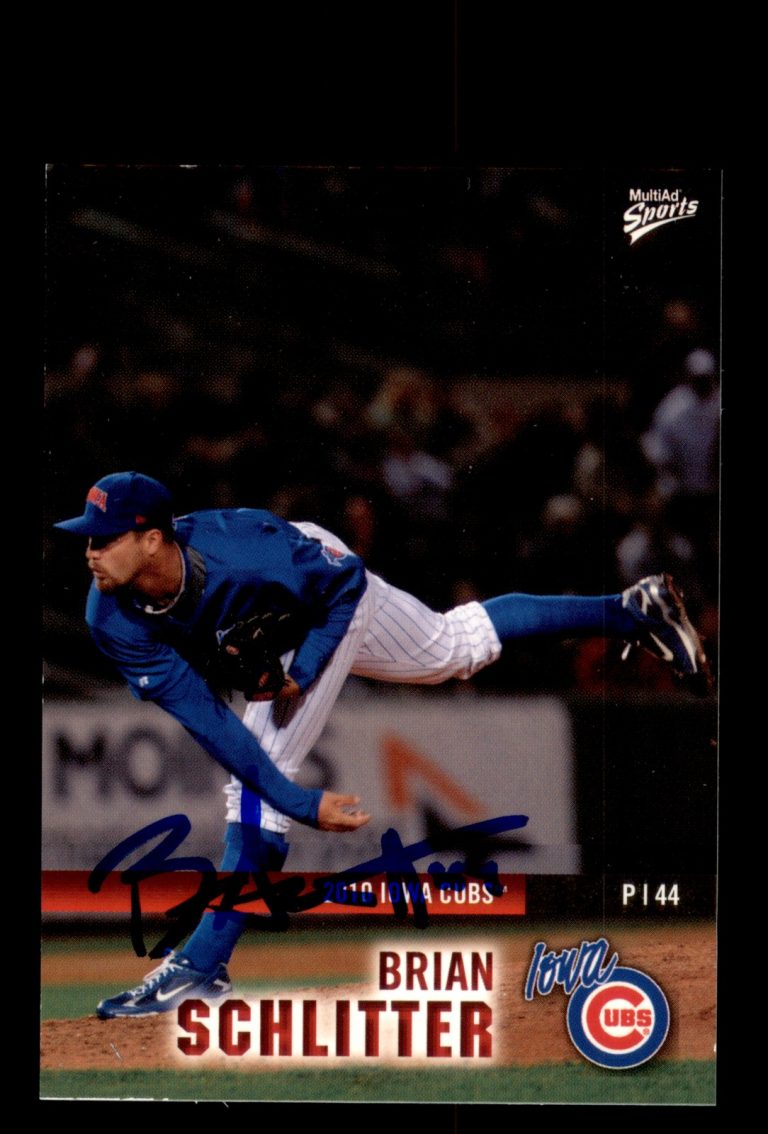 Signed Baseball Card Auto Brian Schlitter 2010 MultiAd Iowa Cubs