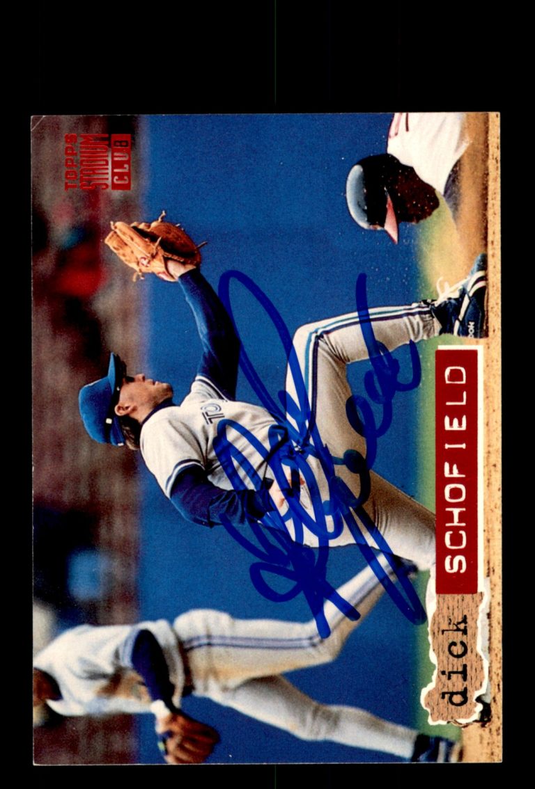Signed Baseball Card Auto Dick Schofield 1994 Topps Stadium Club #234 Blue Jays