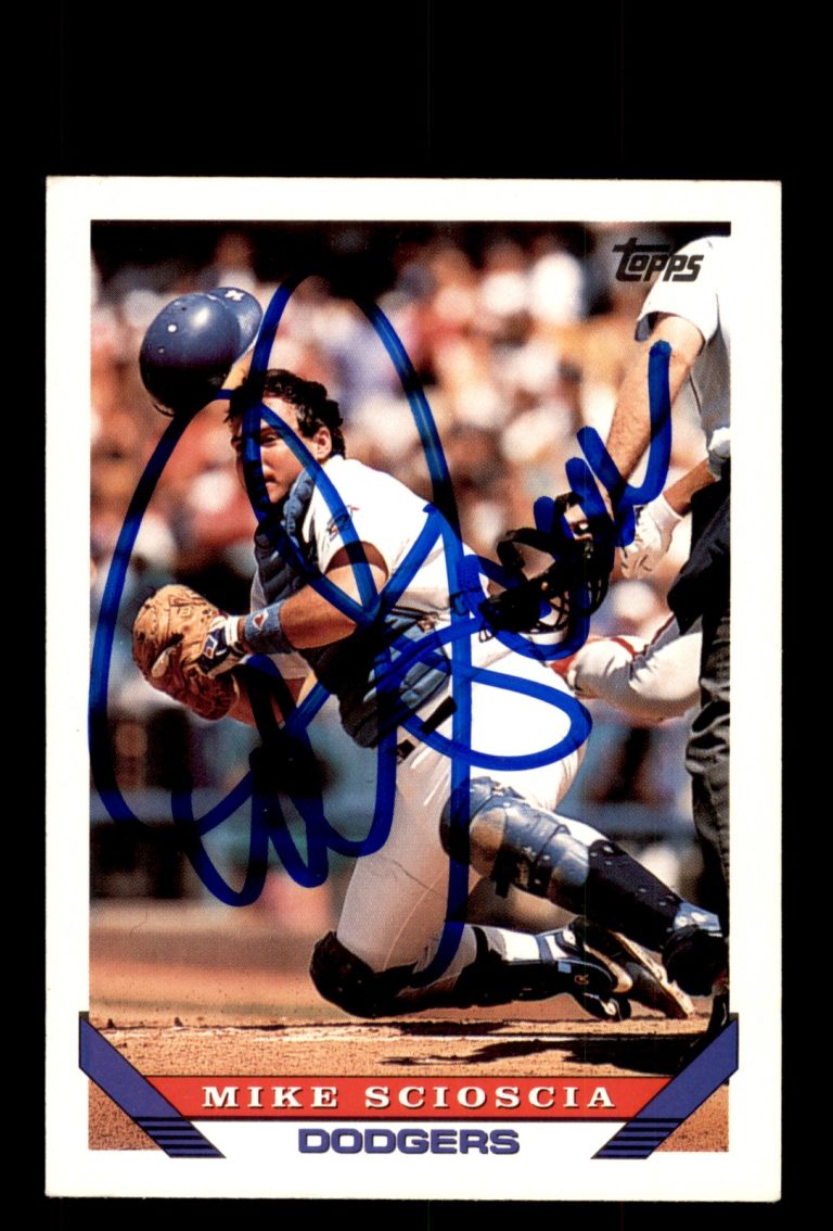 Signed Baseball Card Auto Mike Scioscia 1993 Topps #202 Los Angeles Dodgers